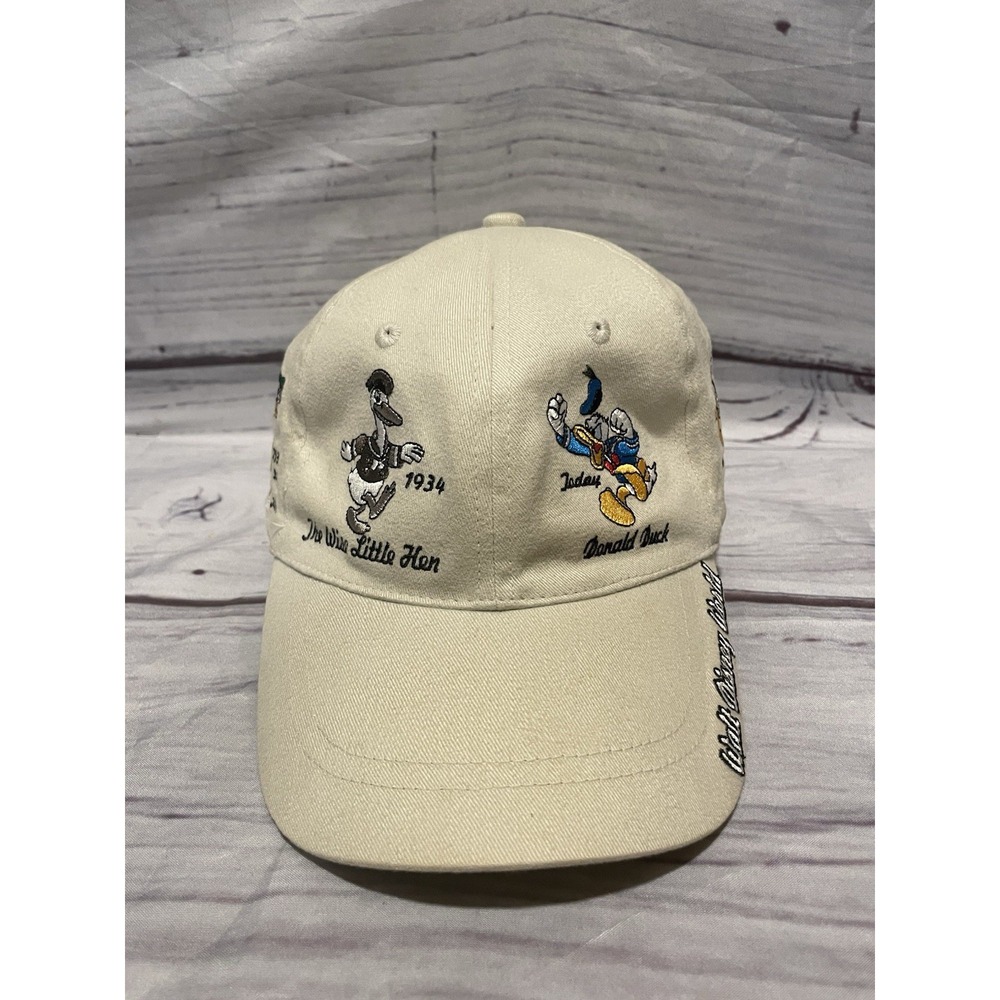 Walt Disney World Donald Duck Embroidered Hat Adult Beige Cap (READ)